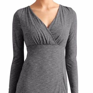 Athleta Wrap It Up long sleeve wrap dress. Size X-Large. Heather blue.